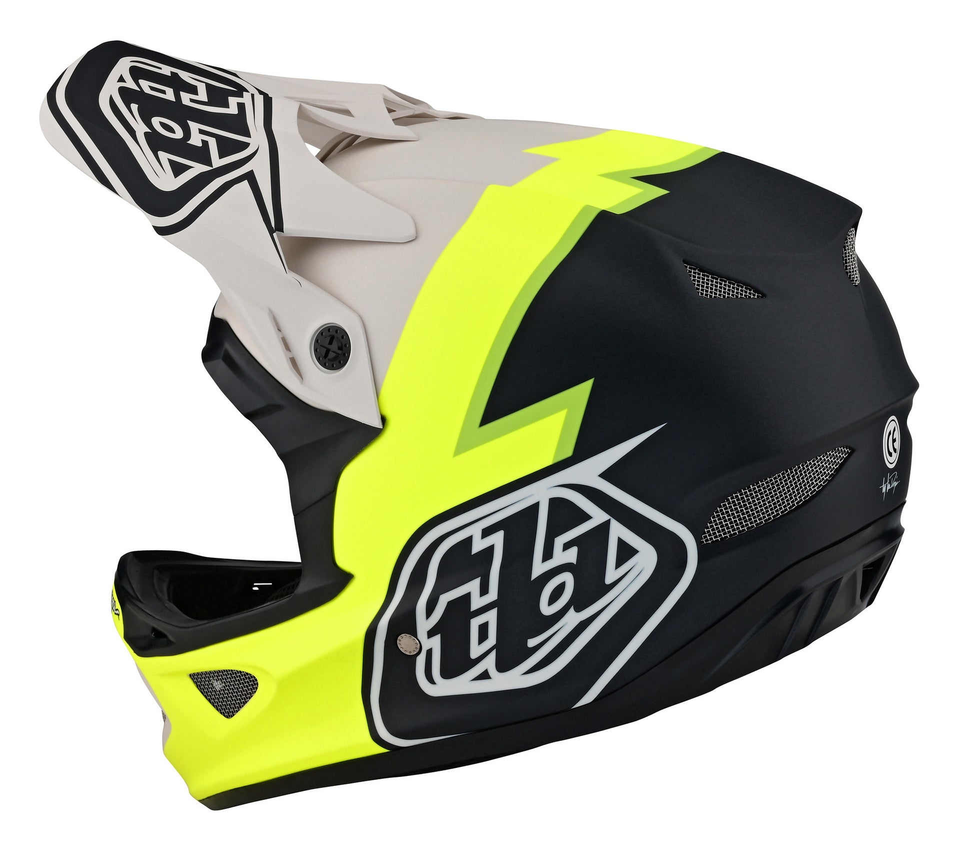 Casco Troy Lee Designs D3 Fiberlite Volt Flo Yellow